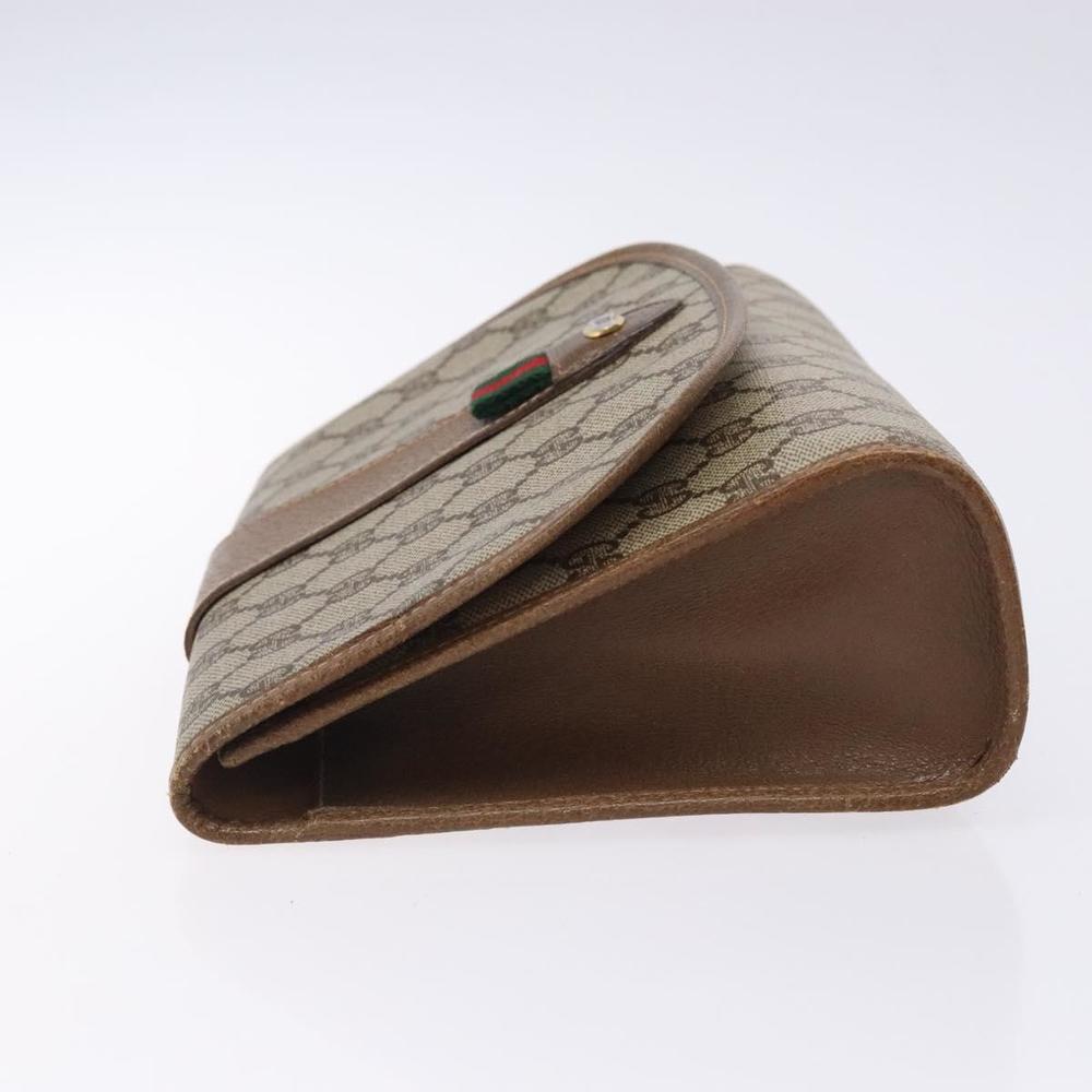 GUCCI GG Supreme Web Sherry Line Clutch Bag PVC Beige Gold 89 01 030 Auth 133273 - Picture 4 of 16